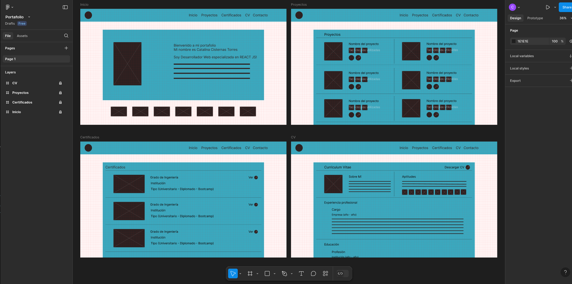 Proyecto en Figma: Portafolio Web