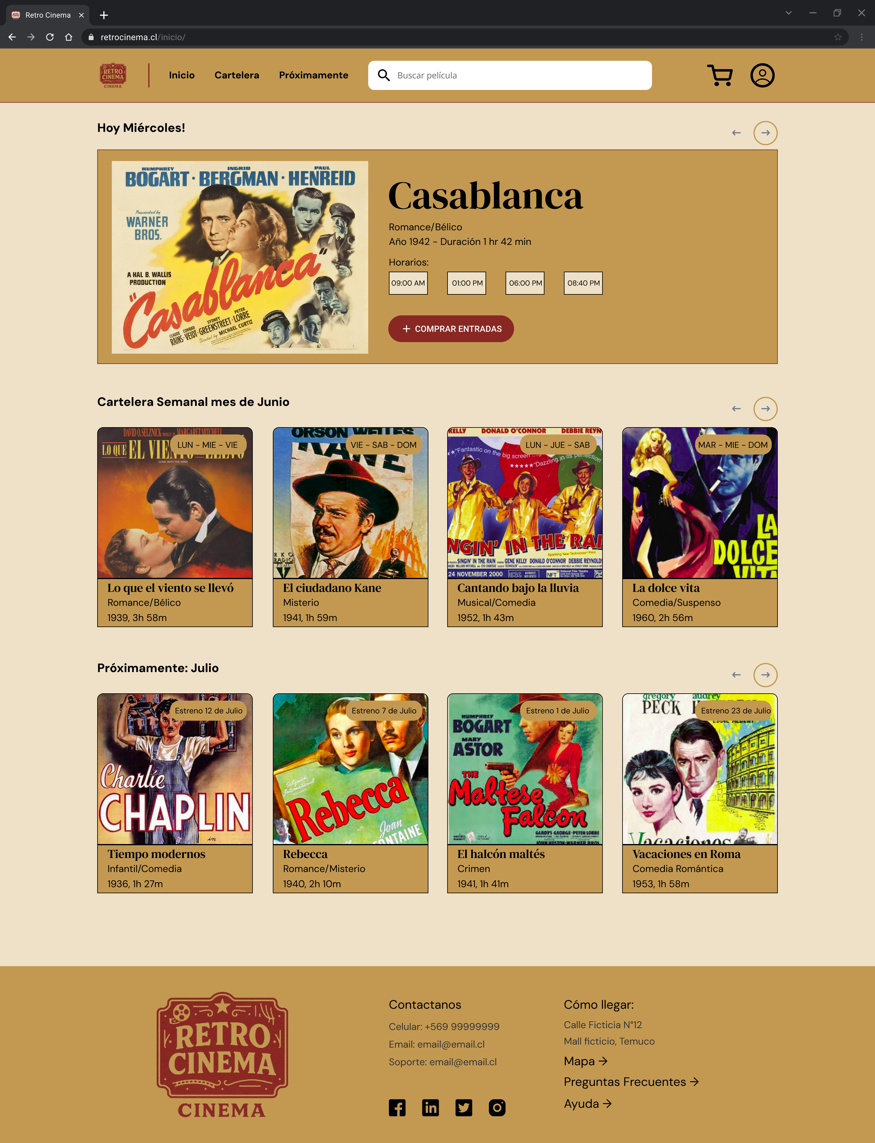 Proyecto RetroCinema imagen representativa de la app